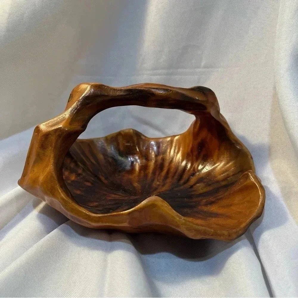 Small Handcarved Wooden Basket